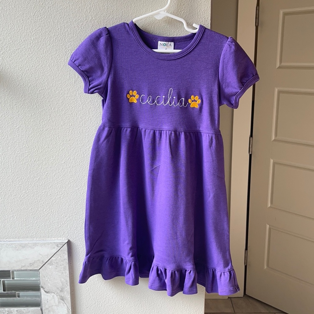 Purple 4T girls LSU dres